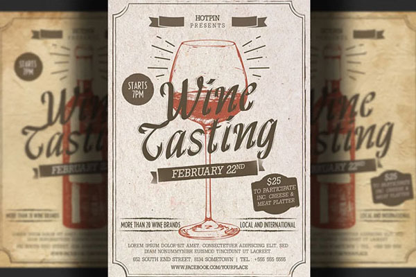 Wine Flyer Templates – Free & Premium PSD. Ai, Word ( Doc ) , InDesign Formats Download